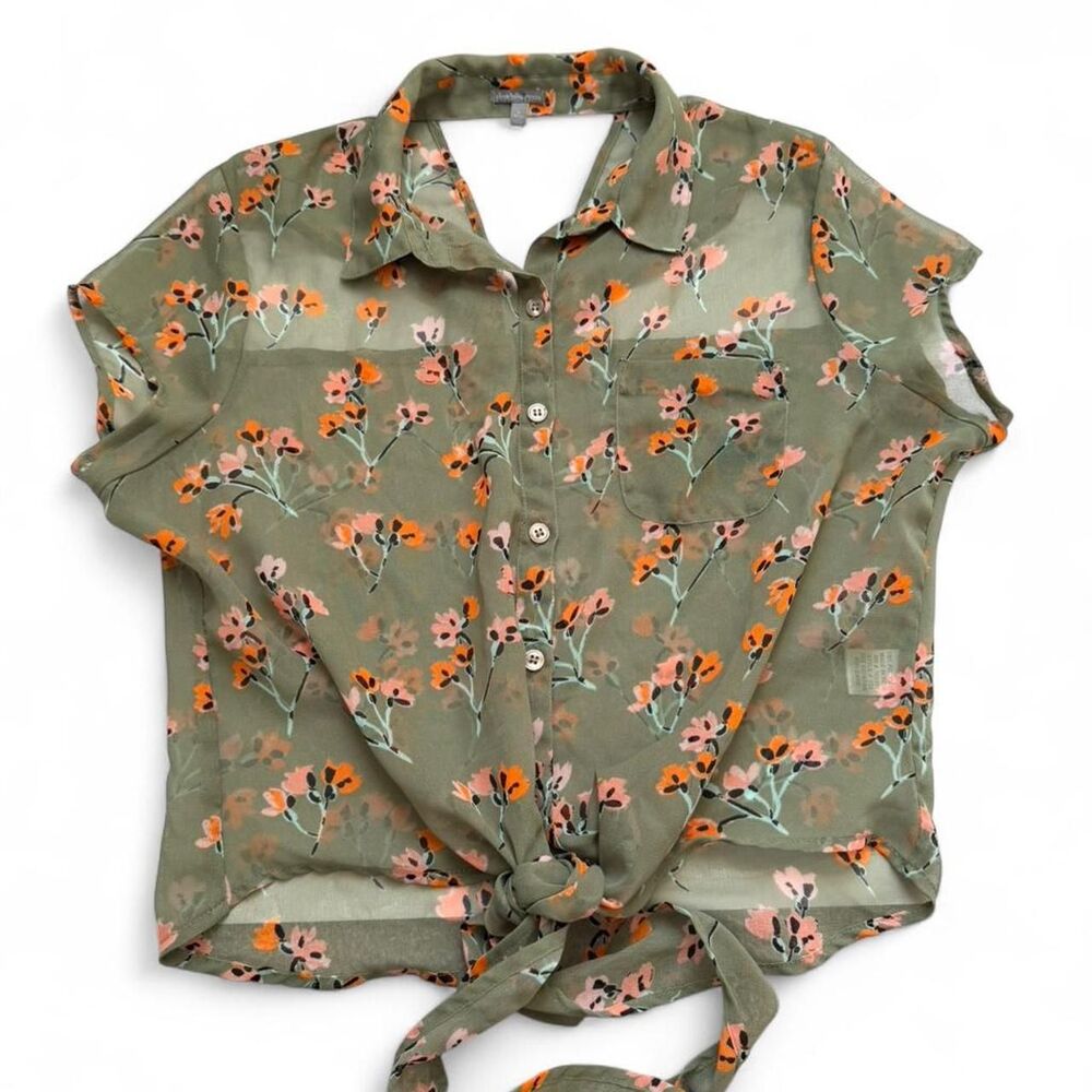 Charlotte Russe Y2K Sheer Cutout Top Size L